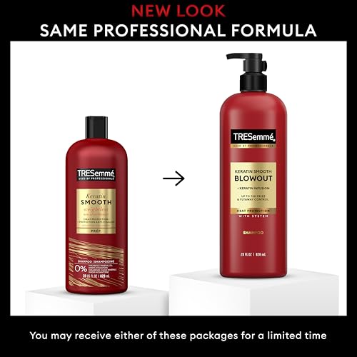 TRESemm? Shampoo 4 Pack Keratin Smooth Transforming Unruly Hair, Formulated with Lamellar-Discipline, 28 Fl Oz
