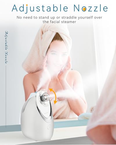 Kingsmile 3-in-1 Face Steamer with Stainless Steel Skin Kit & Aromatherapy - Compact Nano Steamer for Facial and Home SPA