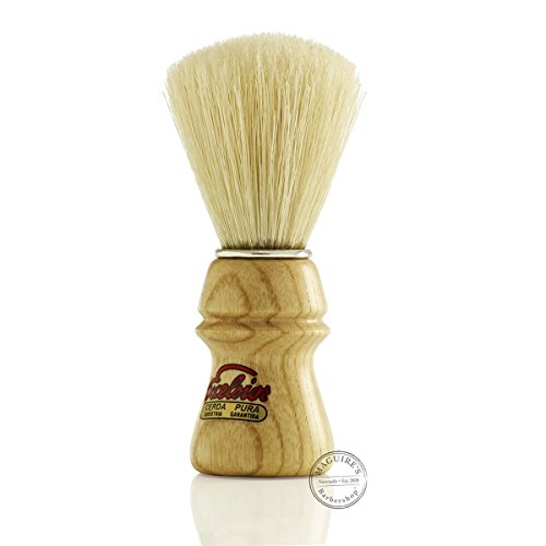 Boar Bristle Shaving Brush with Beech Wood Handle, 22mm Knot, Portugal