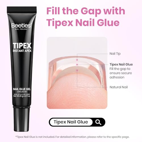 Beetles Tipex Lite Instant Nail Tips Medium Almond 512pcs - 16 Sizes