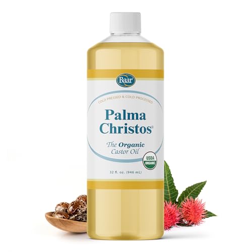 Organic Castor Oil 32 oz - Cold-Pressed, Hexane-Free, USDA Certified for Skin & Hair Care