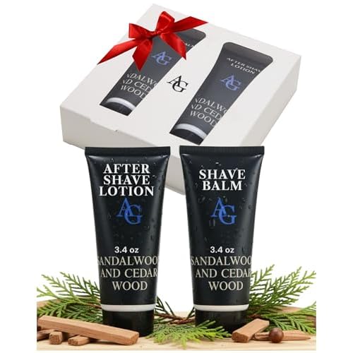 Self-Care Kit for Men Set with Shave Balm and After Shave Lotion - Shave Balm for Sensitive Skin - Birthday Gift Idea for Him - 2 x 3.4 fl oz Razor Burn Cooling & Soothes Skin