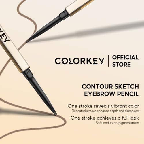 COLORKEY Contour Sketch Eyebrow Pencil: Retractable, Small Triangle Core, Defines Various Brow Shapes, Creates Defined Brows, Long-Lasting Wear (01 Mocha Brown)
