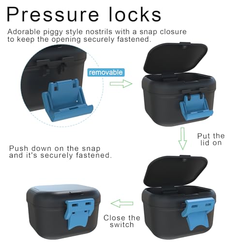 Denture Storage Case with Strainer Leak-Proof Soaking Box - Black & Blue