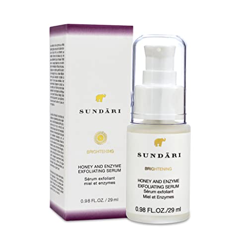 SUNDARI Honey & Enzyme Exfoliating Serum, 0.98 fl oz, Brighter Skin, Fewer Fine Lines and Wrinkles, Smoothing Botanicals, Enzymes and Fruit AHAs