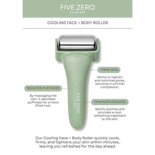 Ice Roller for Face & Body | Target Puffiness, Redness & Firm Skin | Stainless Steel Roller for Long-Lasting Cooling