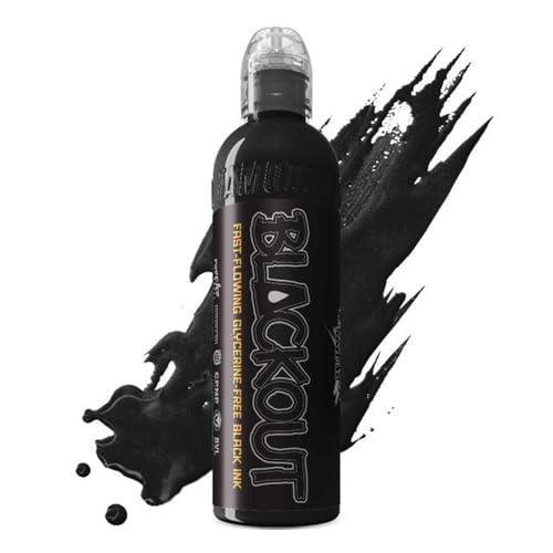 World Famous Tattoo Ink Blackout Black 8oz - Ultra-Thin, Long-Lasting Professional-Grade Ink for Lining & Shading