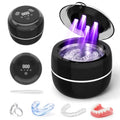 Black Ultrasonic Cleaner Machine 200ml for Retainers Dentures U/V Light 4 Modes