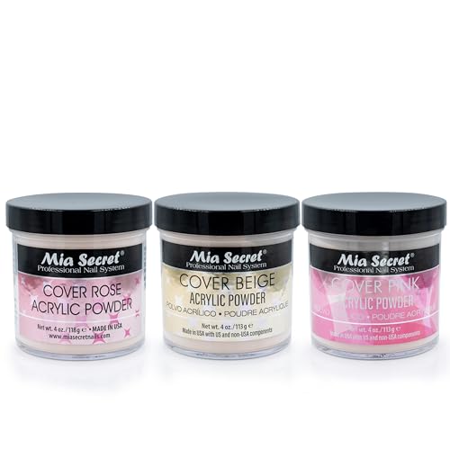 Nail Cover Powder Set - 3 Colors for Acrylic Nail Art and Nail Extensions