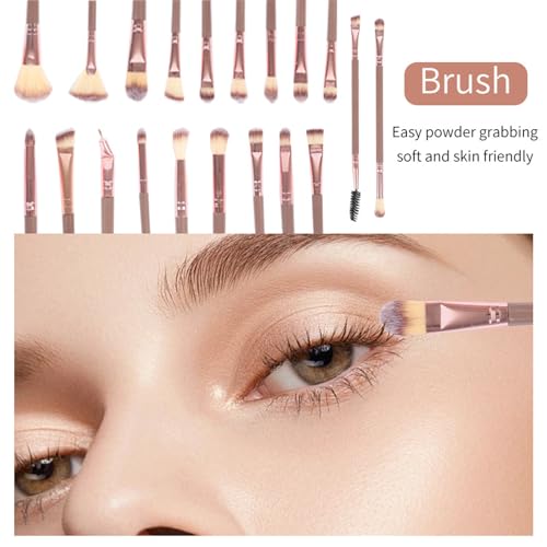 Brown Makeup Brush Set - 48pcs Professional & Beginner Friendly Synthetic Brushes
