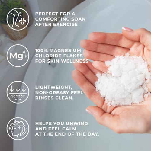 Natural Elephant Dead Sea Magnesium Bath Flakes 5 lb Bag | Pure Mineral Soak for Relaxation