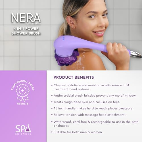 Spa Sciences NERA 4-in-1 Sonic Shower & Body Cleansing System – Lavender