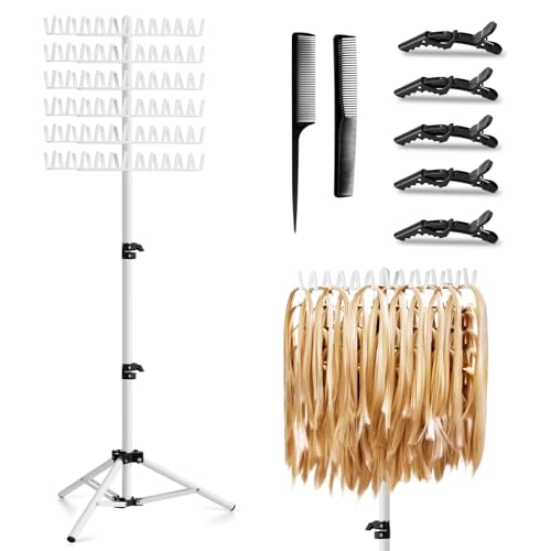 Adjustable Hair Braiding Rack with 144 Pegs, Organizer & Tools
