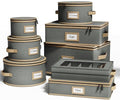 Grey 8-Piece China Storage Set with Padded Dividers, Easy Access & Space-Saving Design