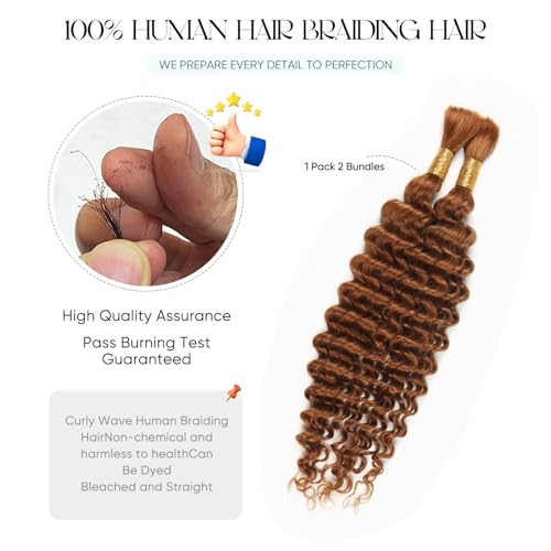 Deep Wave Human Braiding Hair 22 Inch 100g No Weft Curly Extensions