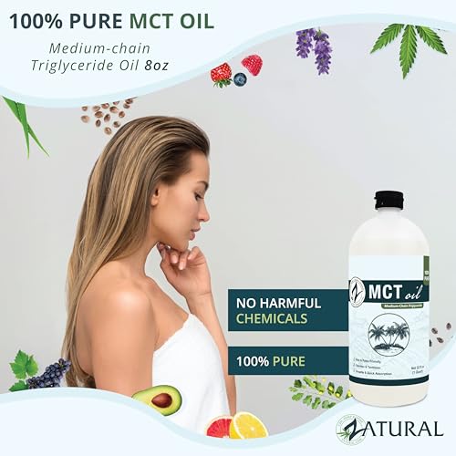 MCT Oil C8 & C10 - 32 oz Pure Medium Chain Triglycerides for Cooking & Supplements
