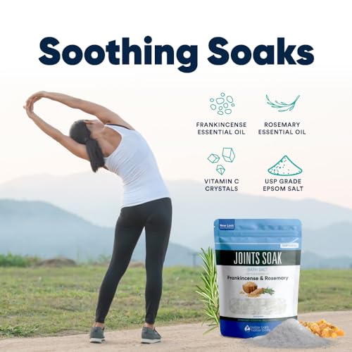 32 Ounce Joints Soak Bath Salt with Epsom, Rosemary, Frankincense & Vitamin C – BPA-Free Pouch - Better Bath Better Body