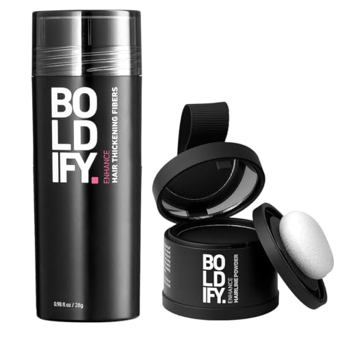 Hair Fiber & Hairline Powder Bundle for Thicker Hair - Black