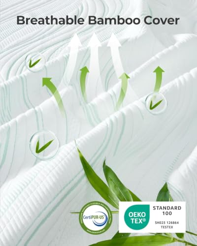 Twin Mattress Topper 3 Inch Medium Firm with Washable Bamboo Cover