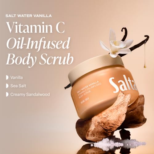 Saltair Vanilla Salt Water Body Scrub - Gentle Exfoliating Polish, Vegan & Cruelty-Free, 1 Count