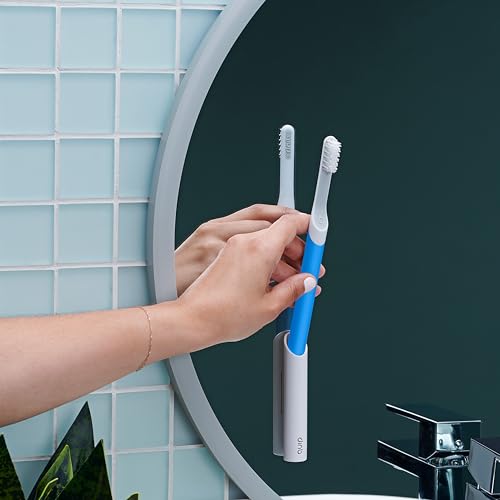 Electric Toothbrush for Adults - Sonic Vibration, Soft Bristles, Travel Cover - Blue