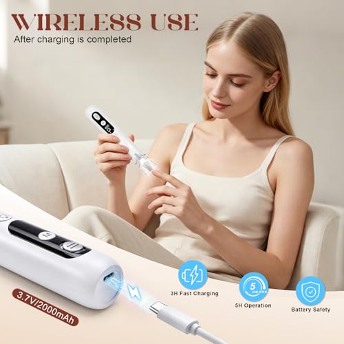 Rechargeable Cordless Electric Nail Drill Kit with LED Display for Gel & Thick Nails