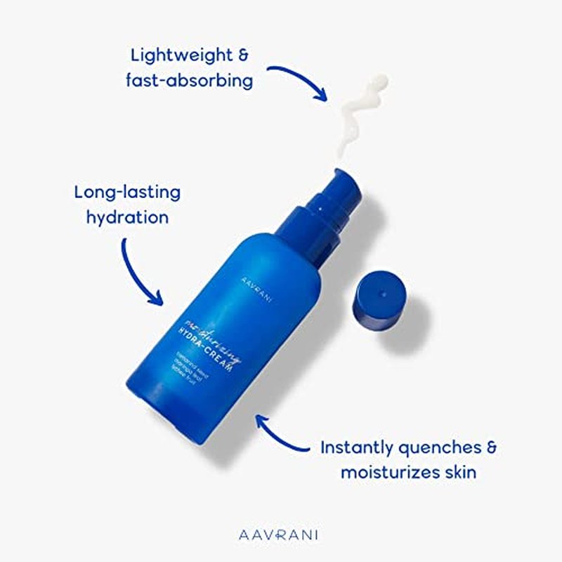 AAVRANI Moisturizing Hydra-Cream - Oil Free, Lightweight, Hydrating Daily Moisturizer - Formulated with Lychee Fruit, Tamarind Seed and Moringa Leaf - 1.7 Fl Oz
