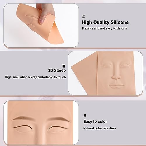 Beige Tattoo Practice Skin 10pcs for Face Permanent Makeup Silicone Skin Training