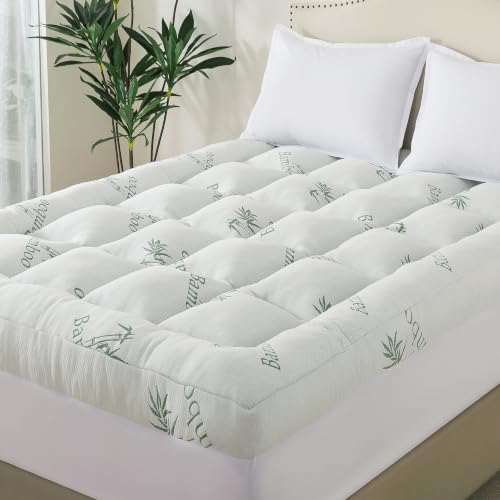 White Queen Size Memory Foam Mattress Topper with Gel Cooling & Support - 3 Inch