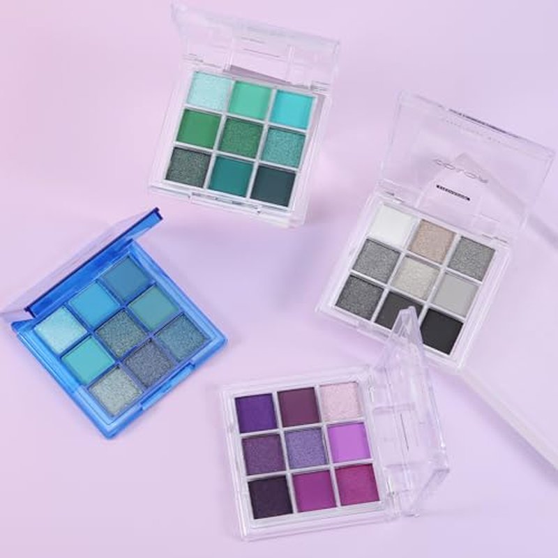 9 Colors Eyeshadow Palette, Purple Eye Shadow Makeup Powder, Creamy, Shimmer Matte Shades, Travel Eyeshadow for Women