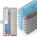 Travel Toothbrush Holder 20-Pack - Gray & Blue Portable Toothbrush Cases