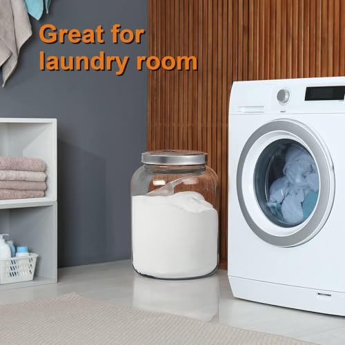 Large Glass Storage Jar with Stainless Steel Lid 5.5 Gallon 21000ml Kitchen Organizer