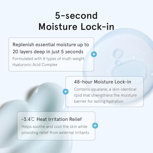 Hyaluronic Squalane Moisturizer - Korean Face Cream for Hydration & Plump Skin