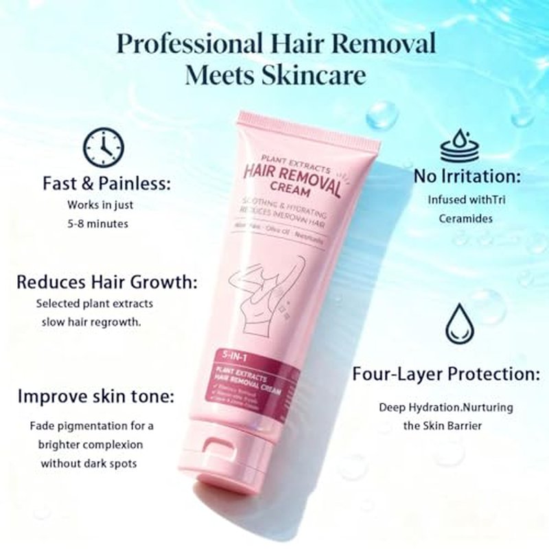 3.5OZ Full Body Hair Removal Cream for women on Arms, Legs, Underarm, Bikini with Aloe, Ceramides, Hyaluronic Acid & Niacinamide | Soothing, Gentle, Fresh, Slow Regrowth,No Dark Spots, Sensitive Skin