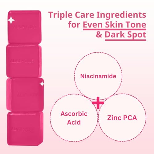 Rose Glow Perfumed Shower Bar Body Wash Dark Spot Removal 4.93 oz (Pack of 3) | Soft Smooth Skin Moisturizes Perfect for Women Gift Beauty Bundle Value Set (Rose Floral)
