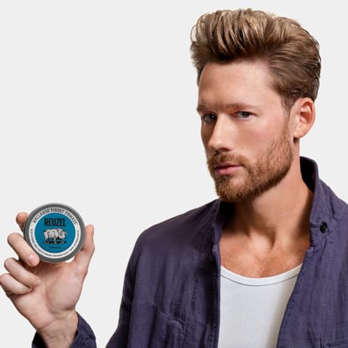 REUZEL Blue Extreme Hold Matte Pomade, Extreme Hold, Water Soluble Styling, Matte Finish, Easy To Wash Out, For All Hair Types, 3.38 oz