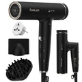 ANNLARY Matte Black Dual Voltage Travel Hair Dryer with Diffuser & Ionic Technology