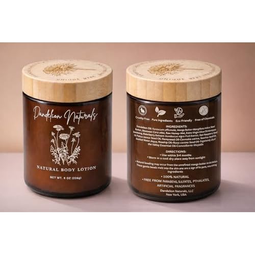 Body Lotion ? Deep Hydrating Botanical Moisturizer with Dandelion Oil, Plant-Based Lotion for Dry & Sensitive Skin, 8 oz