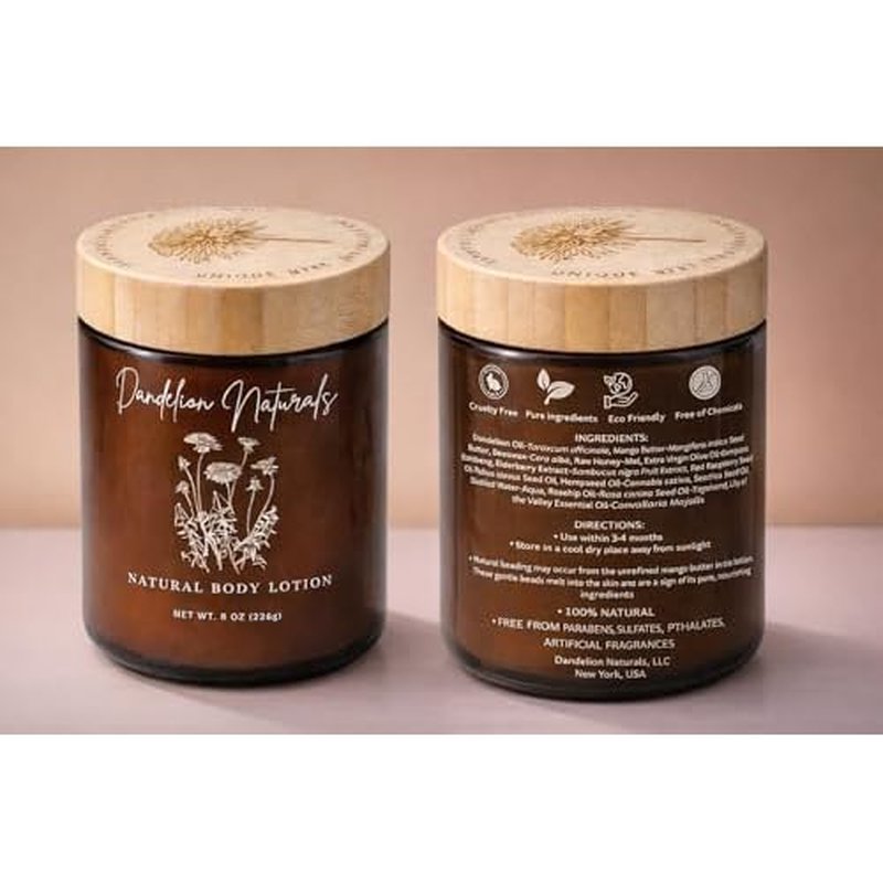 Body Lotion ? Deep Hydrating Botanical Moisturizer with Dandelion Oil, Plant-Based Lotion for Dry & Sensitive Skin, 8 oz