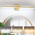 Brass 32 Inch Dimmable LED Bathroom Vanity Light with 3 Color Temperatures