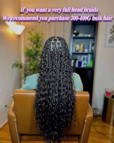 Human Braiding Hair 16 Inch Water Natural Curly Virgin Hair - Boho Braids, Wavy, Unprocessed - 2 Bundles