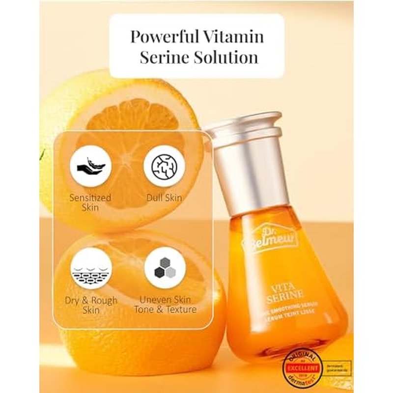 Dr. Belmeur Vitamin Serine (Serum Set, 2.5fl oz, 3 Pieces) - Lightweight Ampoule for Healthy, Clear Complexion. Korean Skincare by LG Beauty. Vitamin C & B3, Provitamin B5