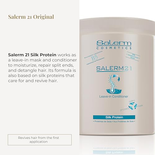 SALERM - Instant Hair Conditioner 21 Silk Protein - 1000 ml - Leave-In or Rinse-Out Conditioner - with Silk Proteins - Heat Protector and Hydrating