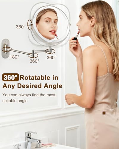 DECLUTTR 9-Inch Lighted Makeup Mirror with 1X/20X Magnification & Nickel LED Variation