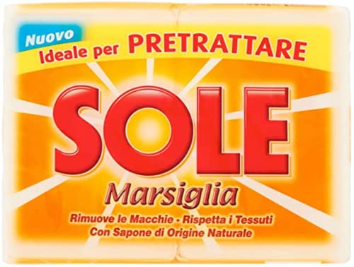 SOLE Marseille Laundry Soap for Pre-Treating - Natural Stain Remover, Pack of 4, 8.8oz