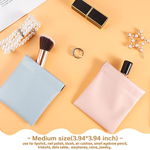 WSICSE 6 Pcs Pocket Cosmetic Bag Squeeze Top, 3 Size Portable Pocket Bag Small Makeup Bag for Purse Cosmetics Headphones Jewelry