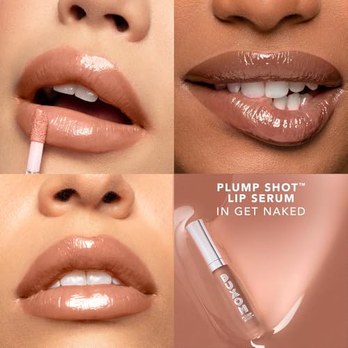 Sheer Glossy Lip Plump Serum - Get Naked Brown - 0.14 oz Buxom Plump Shot