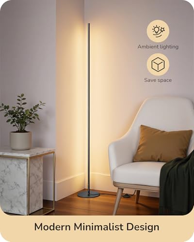 Dimmable 57.5-Inch Floor Lamp with Remote & Foot Switch - Black