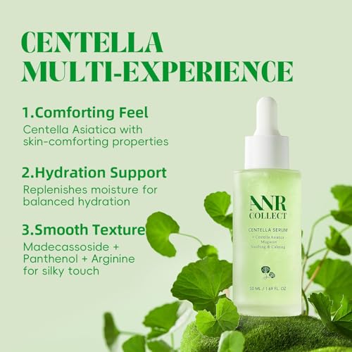 Centella Asiatica Serum Ampoule 1.7 fl. oz(50ml), Soothing & Calming Skincare for Sensitive, Redness, Dry & Acne-Prone Skin, Serum with Mugwort & Cica