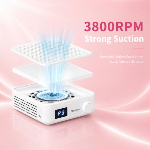 Nail Dust Collector with Adjustable Suction Mini Vacuum for Manicure